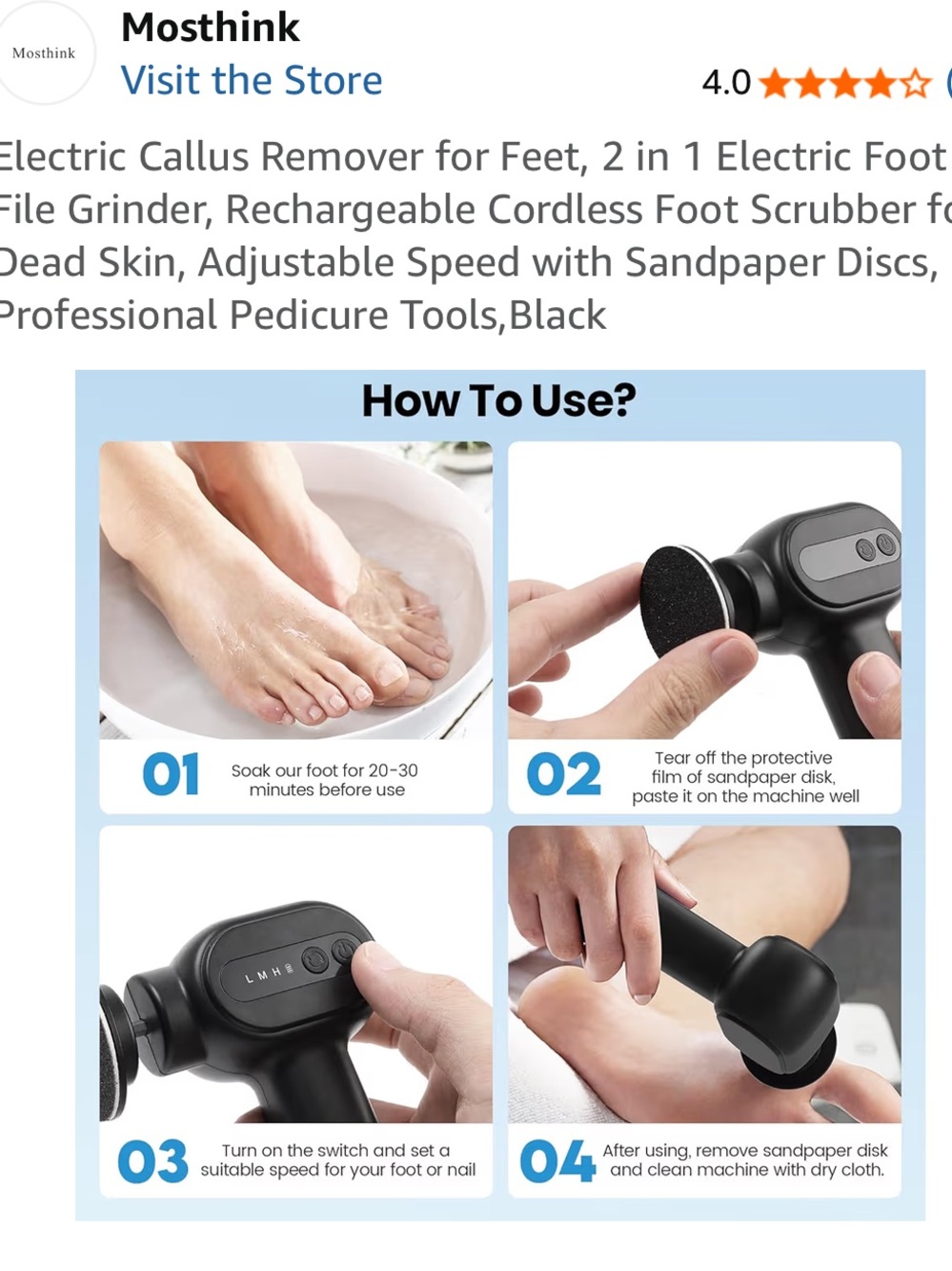 Black Handheld Percussion Massage Gun with Charging Base - Picture 9 of 17